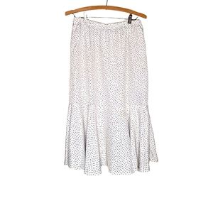 Micro Polka Dot Pattern Black and White Vintage 80s Ruffle Skirt
